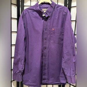Ariat Purple and Pink Patterned LONG SLEEVE Shirt, MENS XL